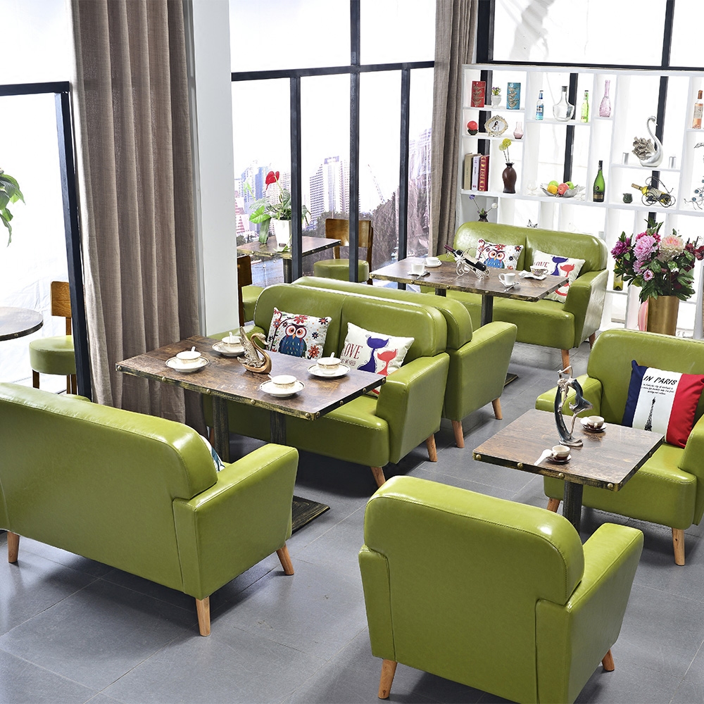 New Café Sofa West Restaurant Material Shop Milk Tea Cold Drinking Shop Hotel Reception Talks Sofa Table And Chairs Combination