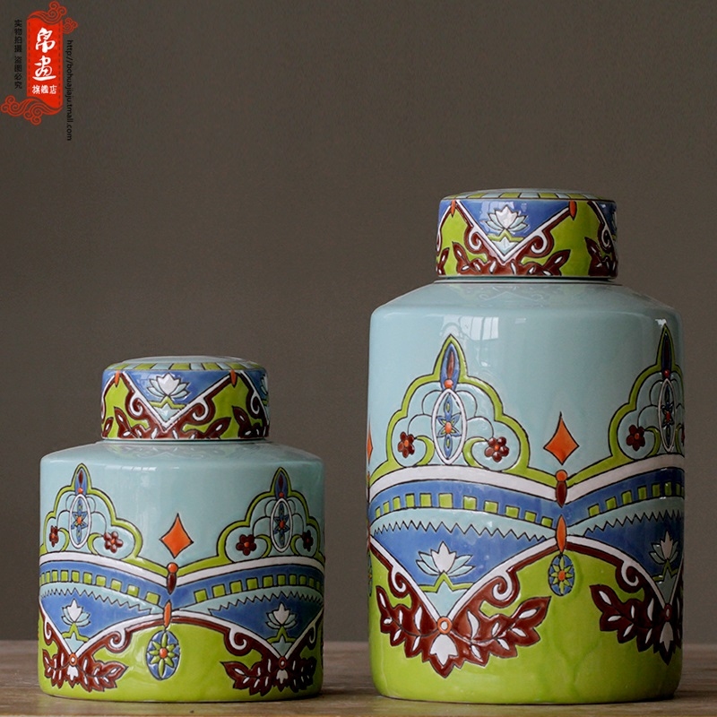 European court circular tank American French countryside creative bunch of glazed pottery POTS craft ornaments of rural household furnishing articles