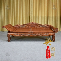 Burmese rosewood imperial concubine bed mahogany carved lunch break couch big fruit red sandalwood leisure imperial concubine couch Chinese style sofa chair