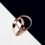 Cao cấp vàng hồng hình thoi cắt mặt đa năng đơn giản không gây dị ứng không phai màu titan vòng nhẫn trang sức nữ mẫu nhẫn cưới đẹp 2020
