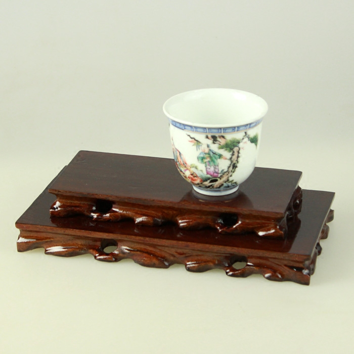 Rectangular solid wood carving base solid wood base of wood base mounting base