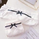 Sản phẩm mới satin tươi tối sọc nhỏ nơ nhỏ bằng vải ren cô gái đồ lót nữ thấp eo đồ lót quần lót nữ thun lạnh Giống cái