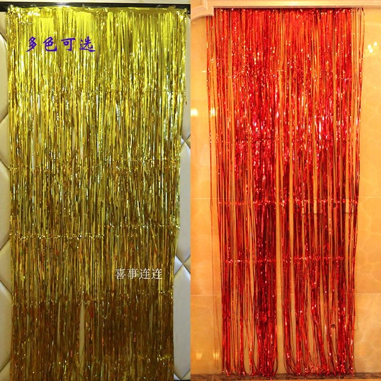 Wedding Celebration Items 1 X 2 m Rain Silk Curtain Decoration Birthday Shop Window Party Arranged Colorful with Active Bar Background Wall