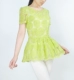 Mùa xuân 2017 hè mới của phụ nữ ga châu Âu ngắn tay áo organza voan váy đầm xòe ren hàng đầu - Áo sơ mi chiffon ren mẫu áo sơ mi nữ cổ tròn đẹp Áo sơ mi chiffon ren