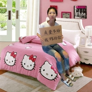 Phim hoạt hình bông kitty chăn đơn mảnh Bộ đồ giường KT Hello Kitty sinh viên đơn đôi bông chăn đơn - Quilt Covers