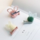 Phụ kiện tóc cho trẻ em thỏ tai sợi bóng kẹp tóc trẻ sơ sinh bao gồm tất cả vải kẹp tóc cô gái bên clip cô gái kẹp càng cua hàn quốc Phụ kiện tóc