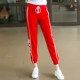 2024 Fashion Sports Pants Women's Spring and Autumn New Casual Pants Red Harem Pants Loose Embroidered School Uniform Pants Trendy Pants