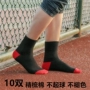 Vớ nam cho người lớn cotton dày khử mùi trong ống cotton thấm mồ hôi mùa thu đông mẫu thủy triều mùa đông 10 đôi bán buôn tất vintage