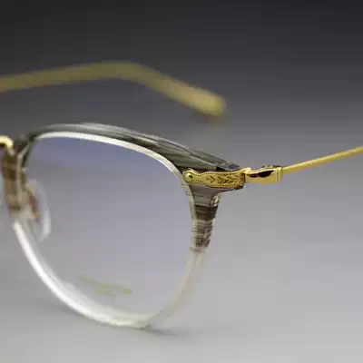 Sweeping the black storm Sun Honglei with the retro art B titanium ultra-light frame men and women myopia glasses big face up and down color