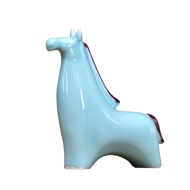 Jingdezhen ceramic furnishing articles horse zodiac dog desktop celadon hand the family decorates a small place decoration is to express it
