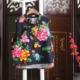 Qiu Valley 2017 mùa hè mới vest quốc gia đứng cổ áo hoa cũ vải bông vest vest nữ retro xiên đĩa khóa dịch vụ trà vest nữ công sở Áo vest