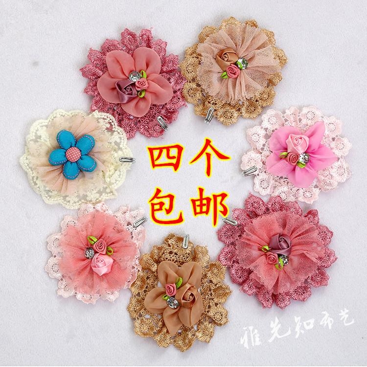 Lace Cloth Art Bow Tie Hook Creative Han Style Romantic Pearl Hook Bathroom Super Power Slime Hook four