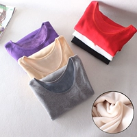 Đặc biệt hàng ngày mùa đông áo khoác ấm cổ thấp bên ngoài mặc cơ thể cổ chữ U và áo sơ mi nhung đáy dài cơ thể phụ nữ để giữ ấm áo giữ nhiệt nữ sát nách