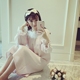 TQ siêu đẹp waff cotton thêu tay ren đồ ngủ nhà phục vụ phụ nữ mùa xuân và mùa hè váy ngủ váy ấm áp cho mùa đông Đêm đầm