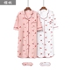 Váy ngủ nữ 2018 cotton mùa hè in hình dâu tây nhà áo cardigan áo choàng cotton cotton đồ ngủ vá mắt đầm đẹp dự tiệc Đêm đầm