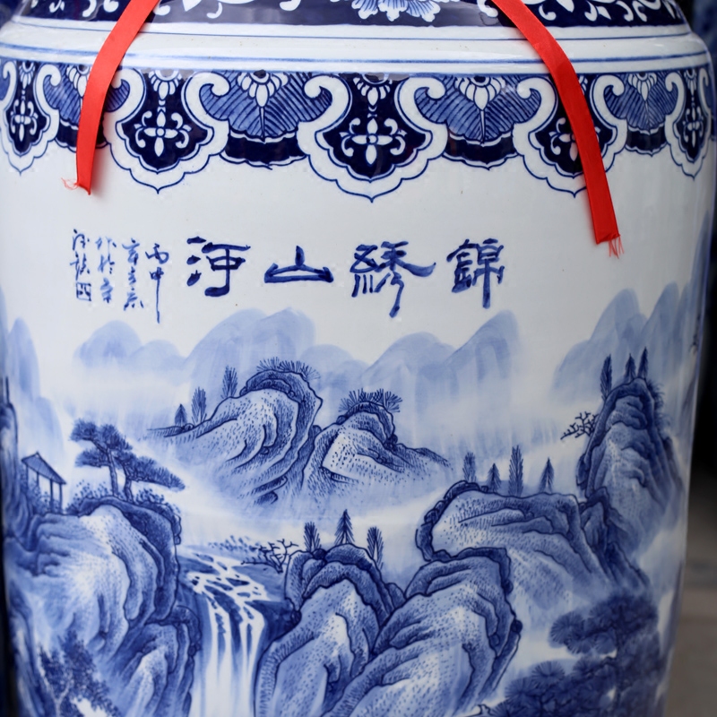 Blue and white porcelain of jingdezhen ceramics splendid sunvo vase of large sitting room office furnishing articles opening gifts