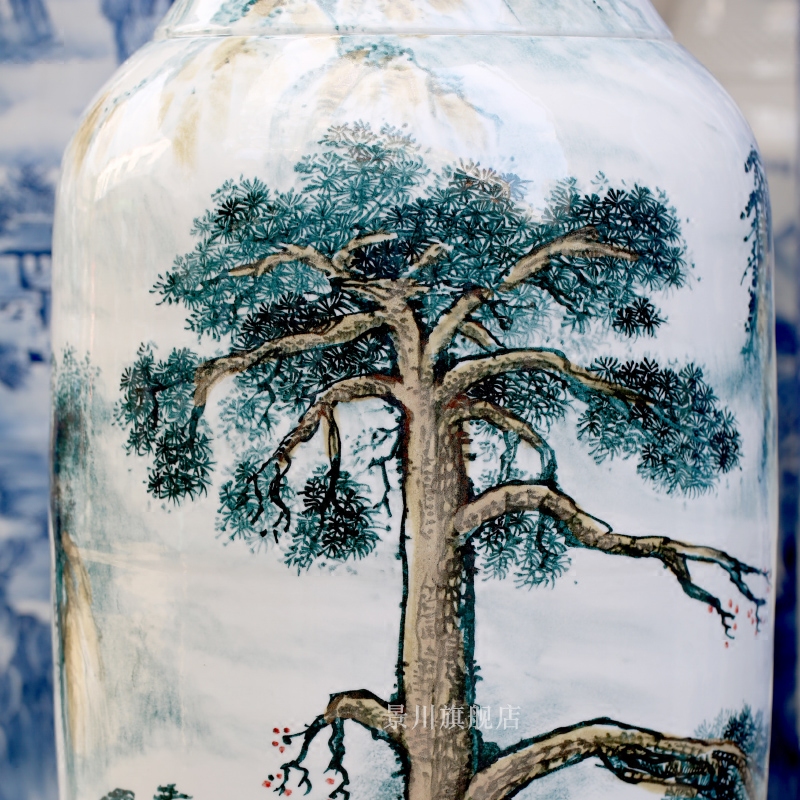 Jingdezhen ceramics hand - made powder enamel mattress wind figure vase home sitting room hotel shop floor furnishing articles