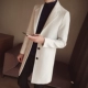 Áo gió nam Phiên bản Hàn Quốc của phần dài Slim mùa thu và mùa đông Áo len nam cho nam áo ấm đệm len áo khoác nam Áo gió