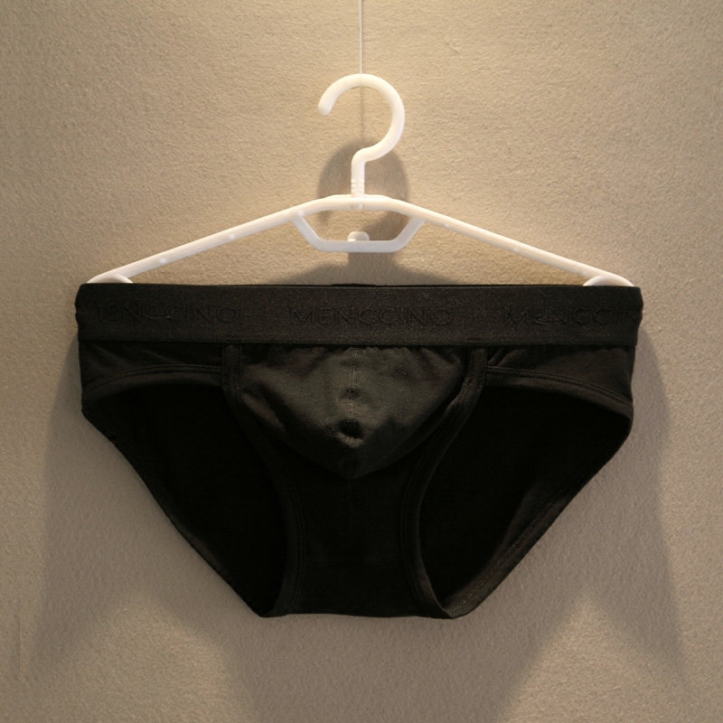 Men's Triangle Briefs Male Pure Cotton Wide Side Vegan Color Low Waist Sexy Tight Body Large U Sack Suction Perspiration Breathable Triangle Pants