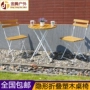 Bàn ghế ngoài trời patio đồ nội thất giải trí Bàn ghế nhựa rèn sắt chống ăn mòn ban công ngoài trời sáng tạo gấp bàn ghế ngoài trời nội thất ngoài trời