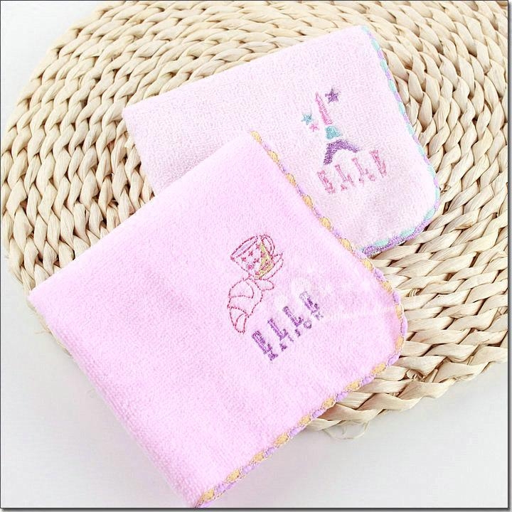 Dispensers Recommended for export Japan Foreign trade Original single All cotton cut Embroidery Ladies Wind Pink small square towels Handkerpa Cushion Cloth