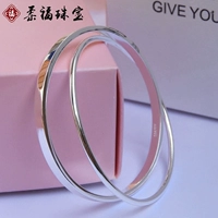 Vòng tay đôi S999 nguyên chất vòng tay bạc nữ mẫu đơn giản nhiều vòng tròn bằng bạc sterling vòng tay bạc trơn phiên bản Hàn Quốc gửi bạn gái đá thạch anh tóc vàng