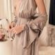 Đồ ngủ gợi cảm phụ nữ Pháp ngọt ngào ren ren áo choàng lụa satin váy ngủ kimono áo choàng tắm đồ lót áo choàng lụa dài tay cho nam Night Robe