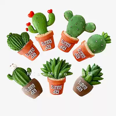 Cute refrigerator magnetic stickers Plant succulent creative photo message magnetic magnet Magnet buckle Home accessories