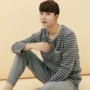 Bộ đồ ngủ công chúa Mak cotton nam mùa xuân thanh niên nam phục vụ nhà mùa xuân và mùa thu dài tay cotton phù hợp với nam cotton đồ ngủ nam hàn quốc