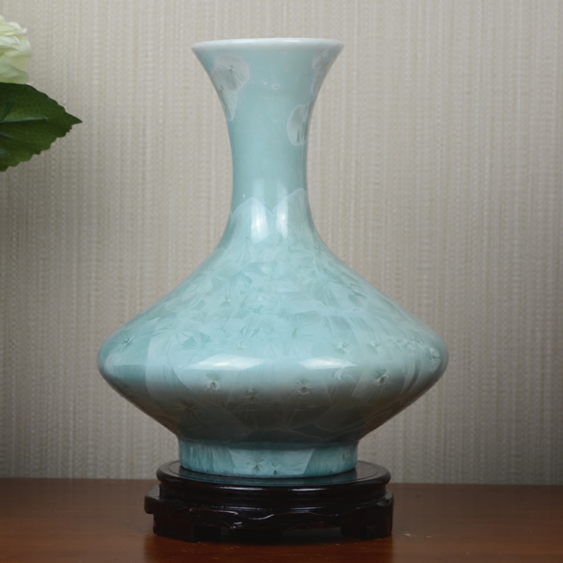 Jingdezhen crystalline glaze ceramic vase dried flowers flower arrangement sitting room European - style table creative household soft adornment is placed