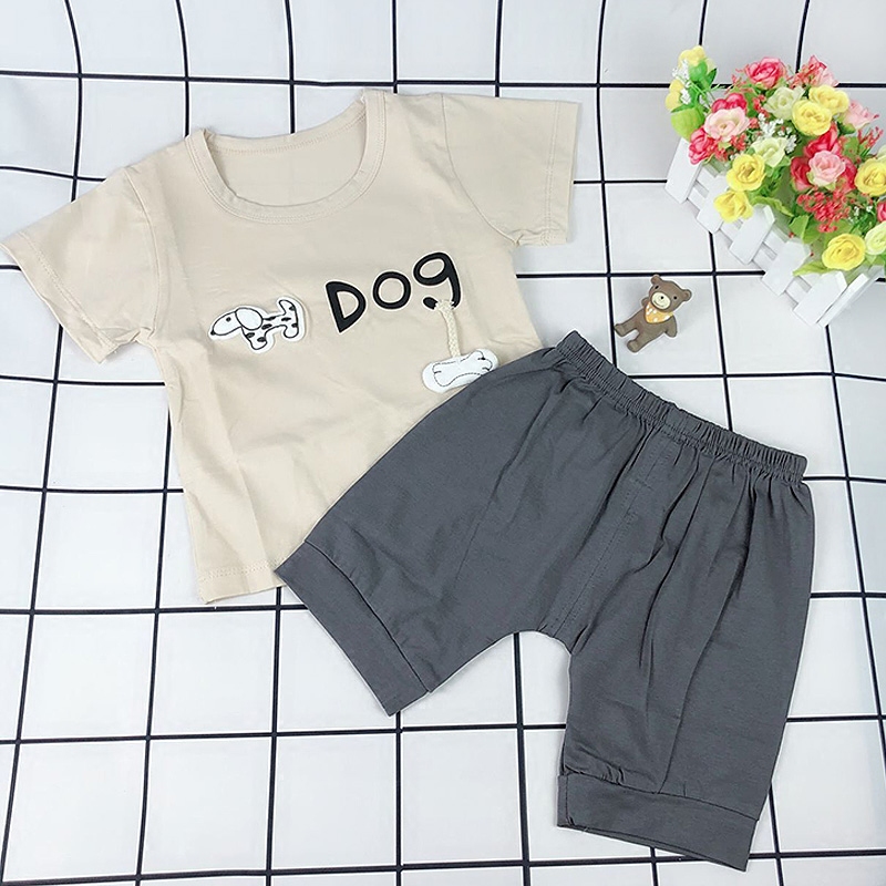 Full cotton half sleeves Children Clothing Casual Shorts Short Sleeves Children Suit Summer Dress Male And Female Child Newborn Baby Clothes