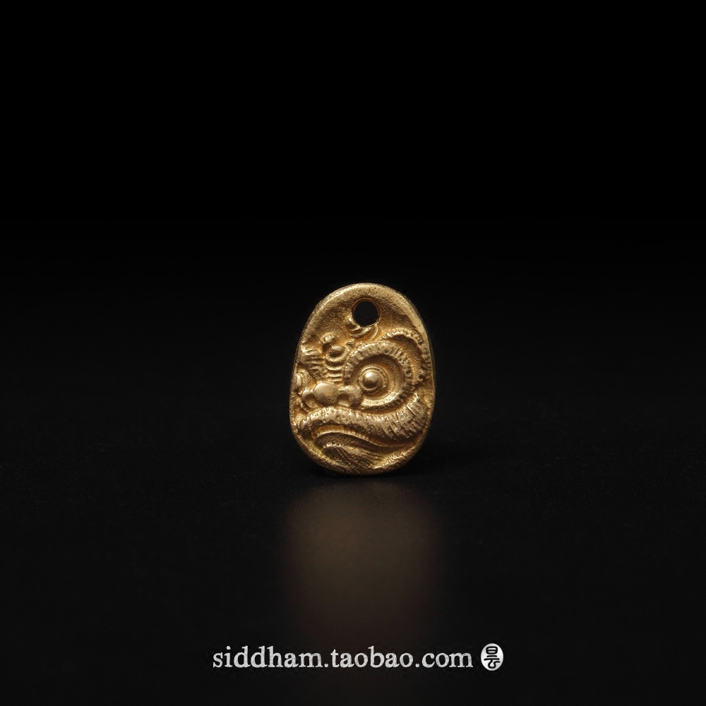 Good in the pan ~ 22K gold gold 925 silver waking lion pendant hanging pendant side hanging pendant side hanging clip high-end Wen playing accessories