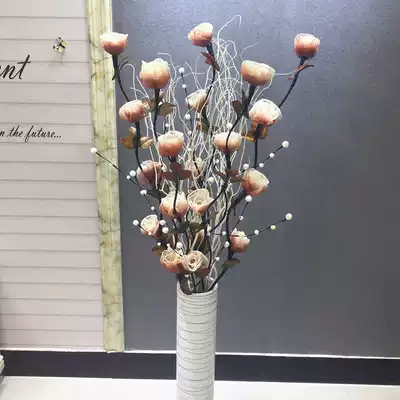 Leaf vein dry flower living room floor simulation fake flower arrangement flower art natural dry branch new house wedding room rose decoration flower