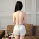 Lụa lụa satin thêu tạp dề sinh viên dễ thương đồ ngủ người lớn phù hợp với đồ lót gợi cảm gợi cảm quần áo nghệ thuật retro đồ ngủ Bellyband