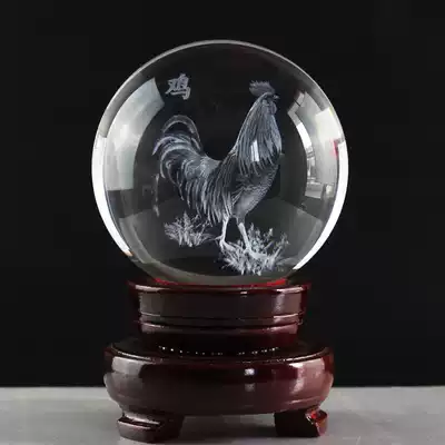 12 zodiac crystal ball chicken rabbit mouse dog Dragon cow craft gift decoration feng shui polo decoration birthday gift creative decoration