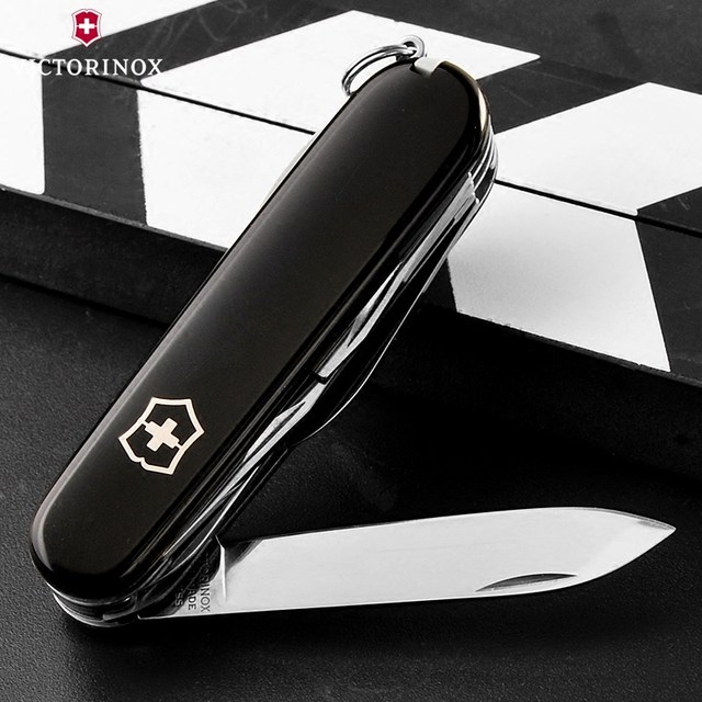 Swiss Army Knife Victorinox 91MM Genuine Black Hunter 1.3713.3 ຂອງແທ້ Outdoor ມີດ Multi-Function