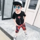 Quần áo trẻ em mùa hè Phiên bản Hàn Quốc 2018 bé trai mới set đồ ngắn tay hai mảnh 3-5 tuổi 2-4 bé mùa hè thủy triều bộ nỉ nhung đẹp cho bé Phù hợp với trẻ em