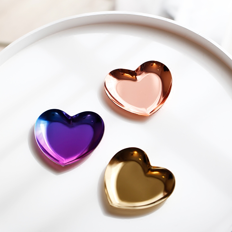 Mino Nordic IG creative stainless steel heart-shaped jewellery disc Necklace Earrings Containing Small Saucer Display Pendulum