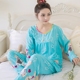 Bộ đồ ngủ nữ bằng lụa cotton dài tay mùa xuân và mùa thu phù hợp với mùa hè pijama đôi Giống cái