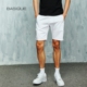 Đen và trắng 2 màu Quần short dải mịn Trang trí Yuanben 210020 Quần dài cotton mùa hè cho nam - Quần short quần giữ nhiệt nam Quần short