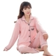 Bộ đồ ngủ cho con bú tập mùa xuân và tháng thu quần áo cotton sau sinh lỏng lẻo cho con bú bên ngoài mặc dịch vụ mặc nhà