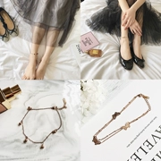 Hàn Quốc Rose Gold Bow Cá tính Vòng chân Nữ Thời trang Đơn giản Nhật Bản và Hàn Quốc Trang sức Sinh viên Xuân Hè