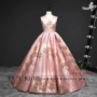 Mới cao cấp dành riêng cho trẻ em tùy chỉnh sang trọng đuôi lớn cô gái trình diễn mô hình sàn catwalk Huafu váy dạ hội váy đầm thu đông cao cấp bé gái