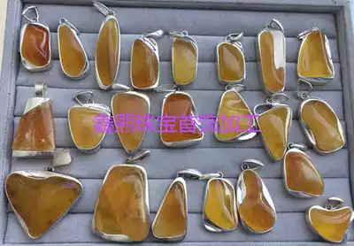 Pure handmade edging 925 silver pendant empty tray European and American style stone accompanying inlay processing custom personalized jewelry