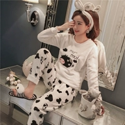 Đồ ngủ nữ mùa đông nhung nhung dày có thể mặc Hàn Quốc ngọt ngào và đáng yêu mùa thu đông