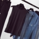 Áo sơ mi denim nữ áo khoác dài tay 2018 xuân hè mới Hàn Quốc phiên bản áo sơ mi rộng rãi hoang dã giản dị áo sơ mi nữ form rộng dáng dài Mùa xuân