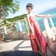Đầm bố mẹ con mùa hè 2018 mới đầm đi biển bên bờ biển cho bé váy dài váy bé gái đi biển Trang phục dành cho cha mẹ và con