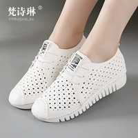 Mùa xuân và mùa hè ren đơn giày nữ đế bằng tròn tròn thấp giày đế thấp Giày đế mềm đế mềm, giày chống trượt - Giày cắt thấp giày fila nữ