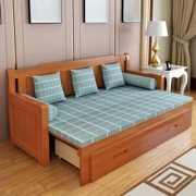 Rắn gỗ giường sofa có thể gập lại căn hộ nhỏ đa năng 1,2m den văng 1,5 1,8 phòng khách đúp - Ghế sô pha