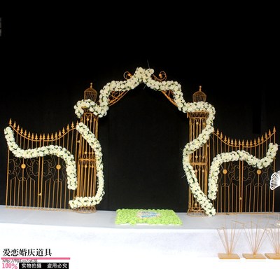 2018 New Wedding Props Decorative Wrought Iron Arch Shaped Outdoor Sen Department Of Wedding Pavilion Door Stage Background Ornaments